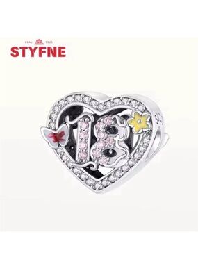 Sterling Silver 925 Charm with Number “18”